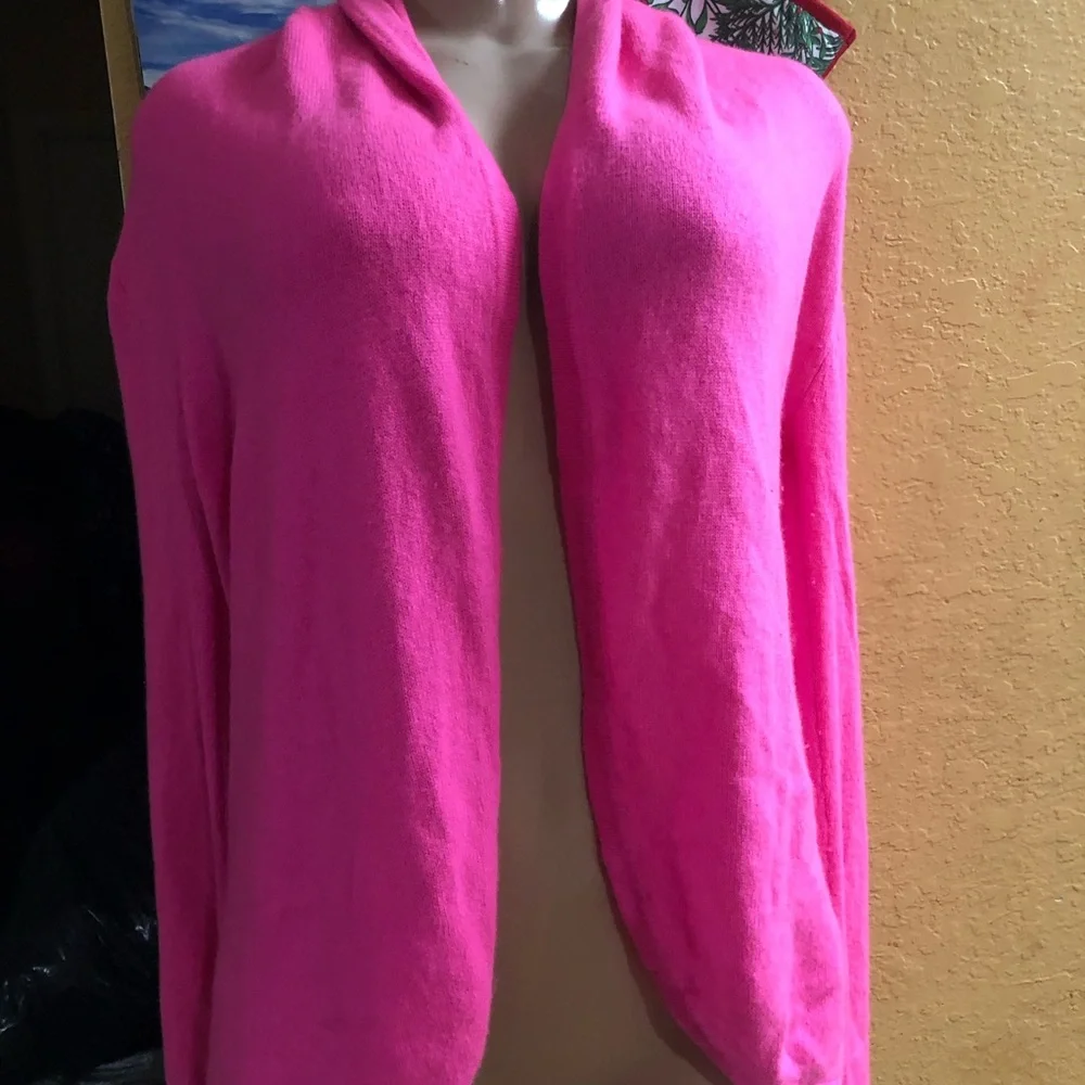 Lilly Pulitzer 100% Linen Holden Cardigan XXSKir Royal Pink Neon Drape Collar